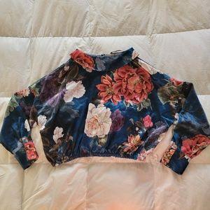Zara Small Silk Inspired Floral Blouse